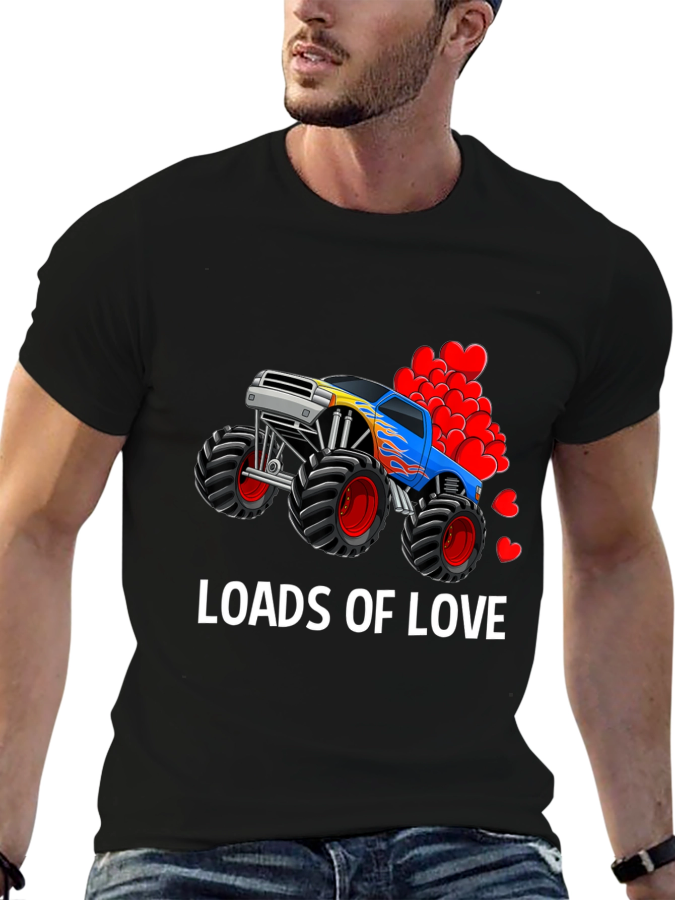 Loads Of Love Monster Truck Valentines Day T-Shirt