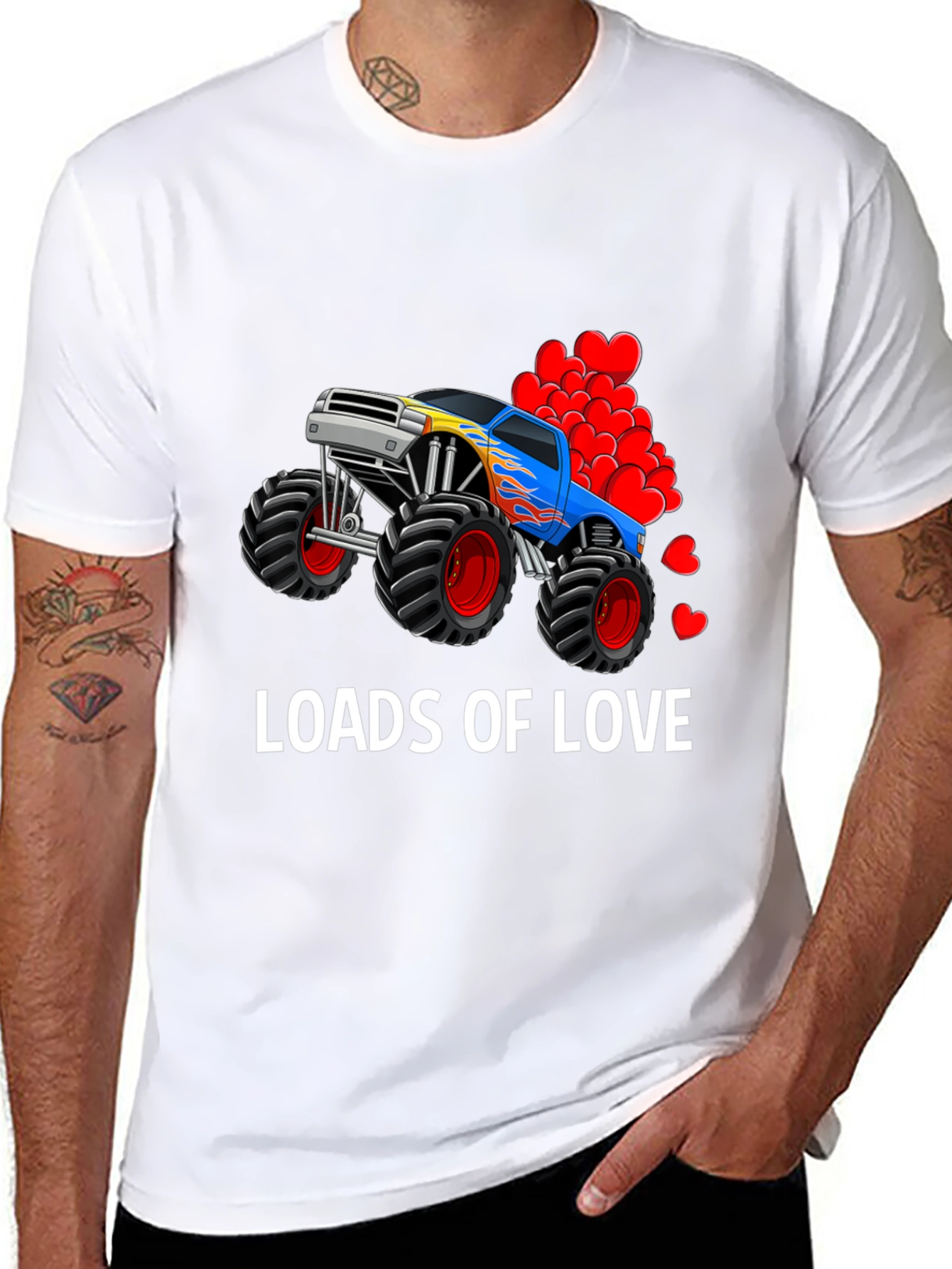 Loads Of Love Monster Truck Valentines Day T-Shirt