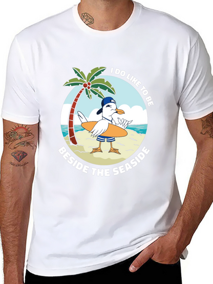Beach Seagull Graphic Tee - Seaside Fun!
