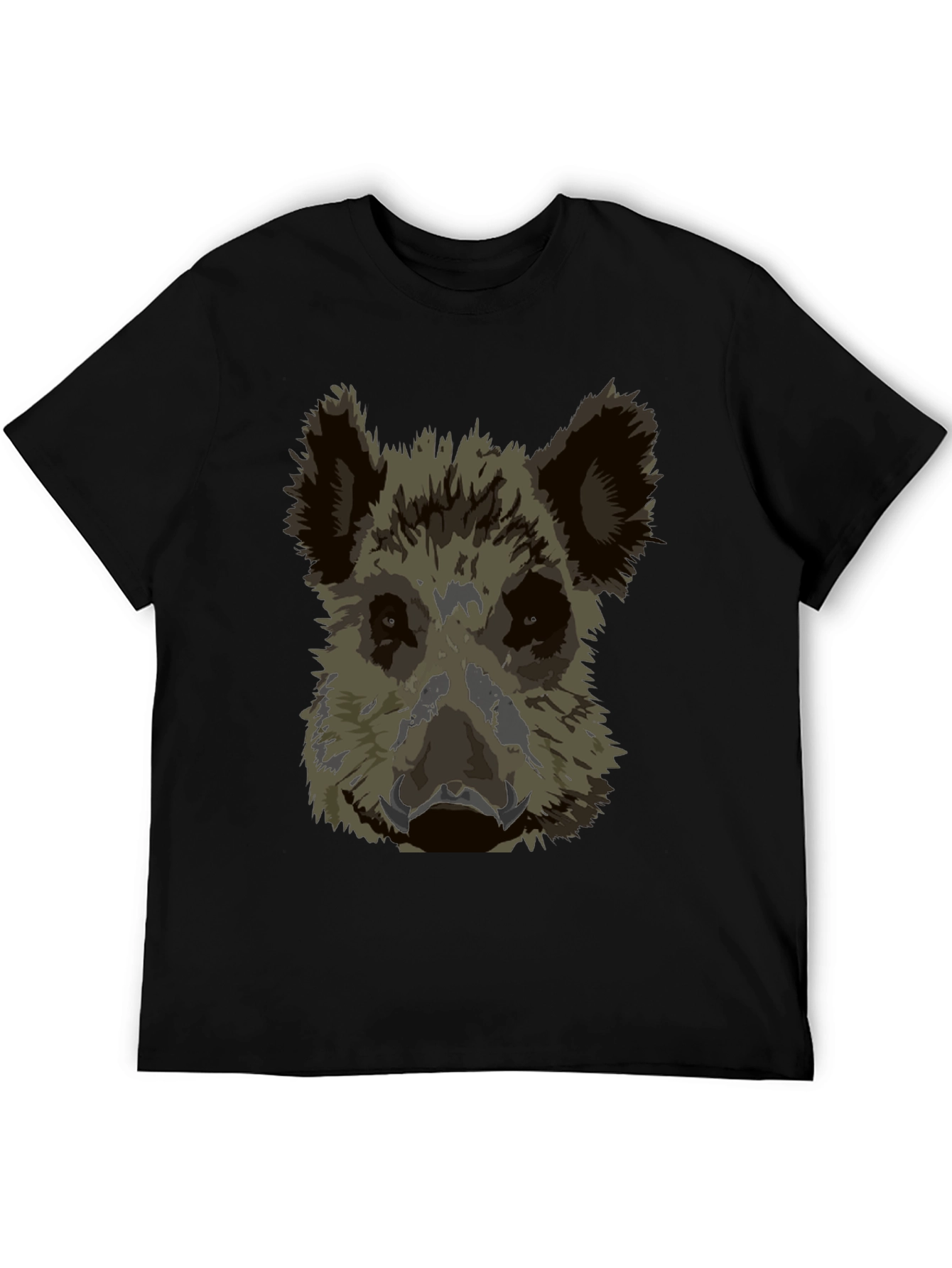 Wild Boar Graphic Tee - Black Cotton T-Shirt