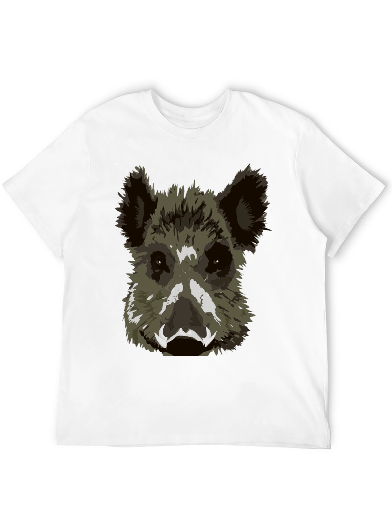 Wild Boar Graphic Tee - Black Cotton T-Shirt