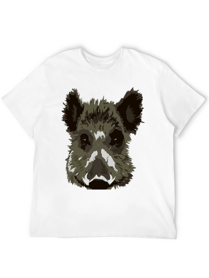 Wild Boar Graphic Tee - Black Cotton T-Shirt