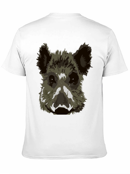Wild Boar Graphic Tee - Black Cotton T-Shirt