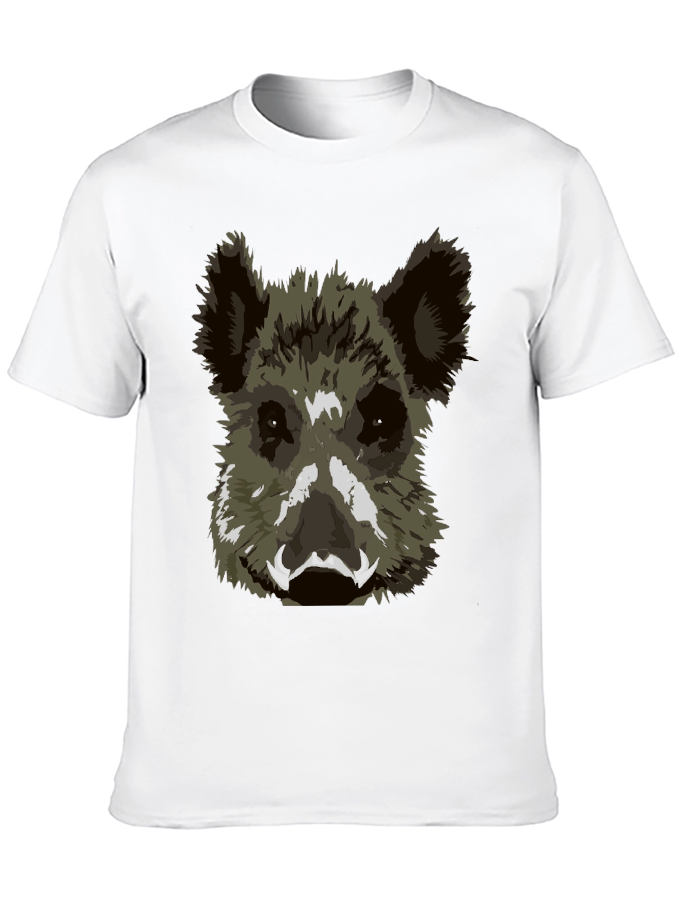 Wild Boar Graphic Tee - Black Cotton T-Shirt