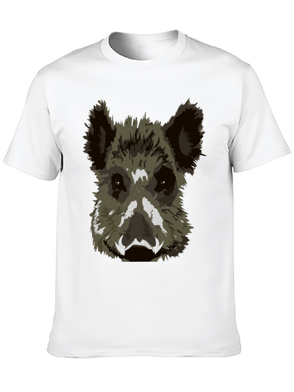 Wild Boar Graphic Tee - Black Cotton T-Shirt