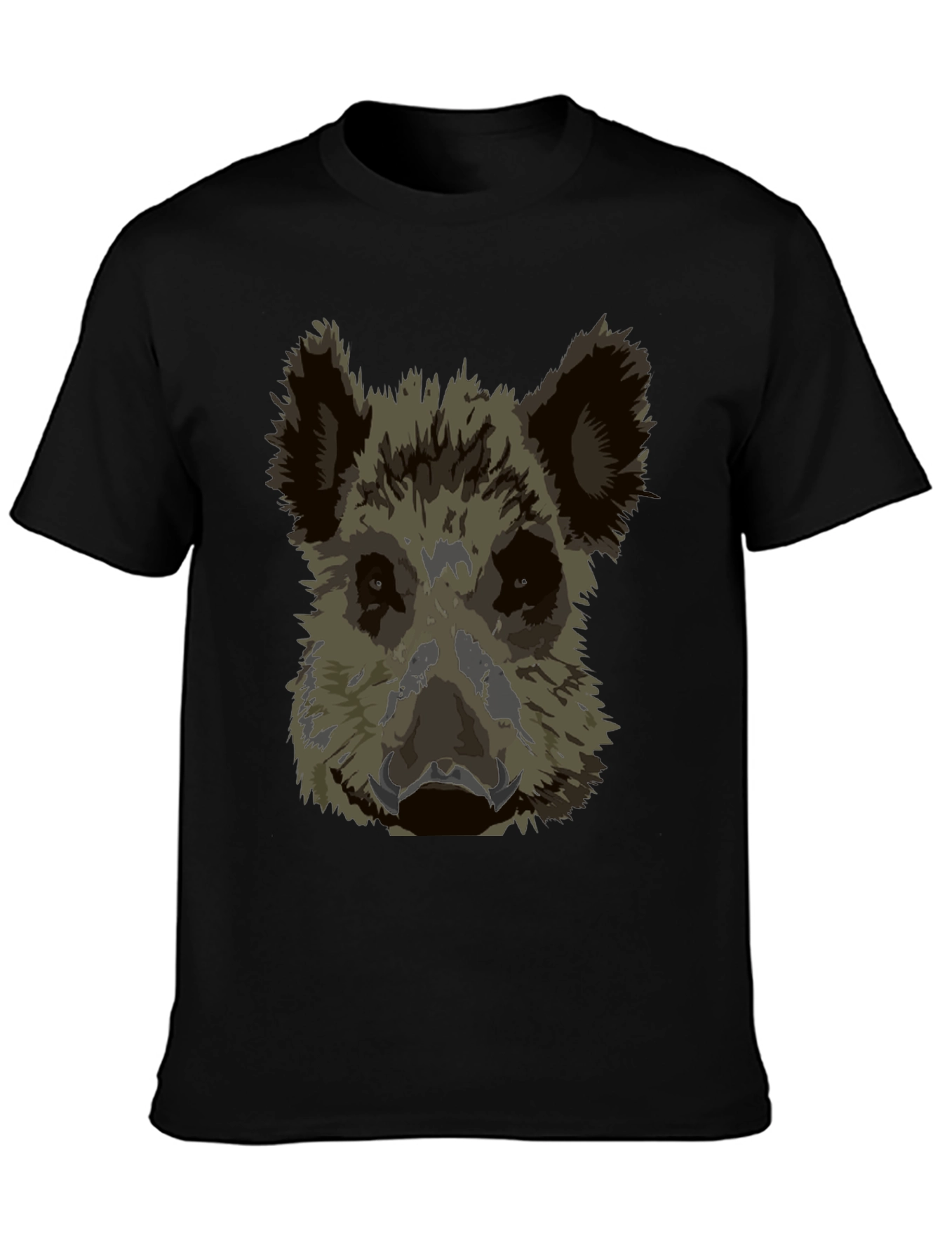 Wild Boar Graphic Tee - Black Cotton T-Shirt