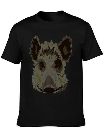 Wild Boar Graphic Tee - Black Cotton T-Shirt