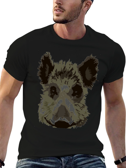 Wild Boar Graphic Tee - Black Cotton T-Shirt