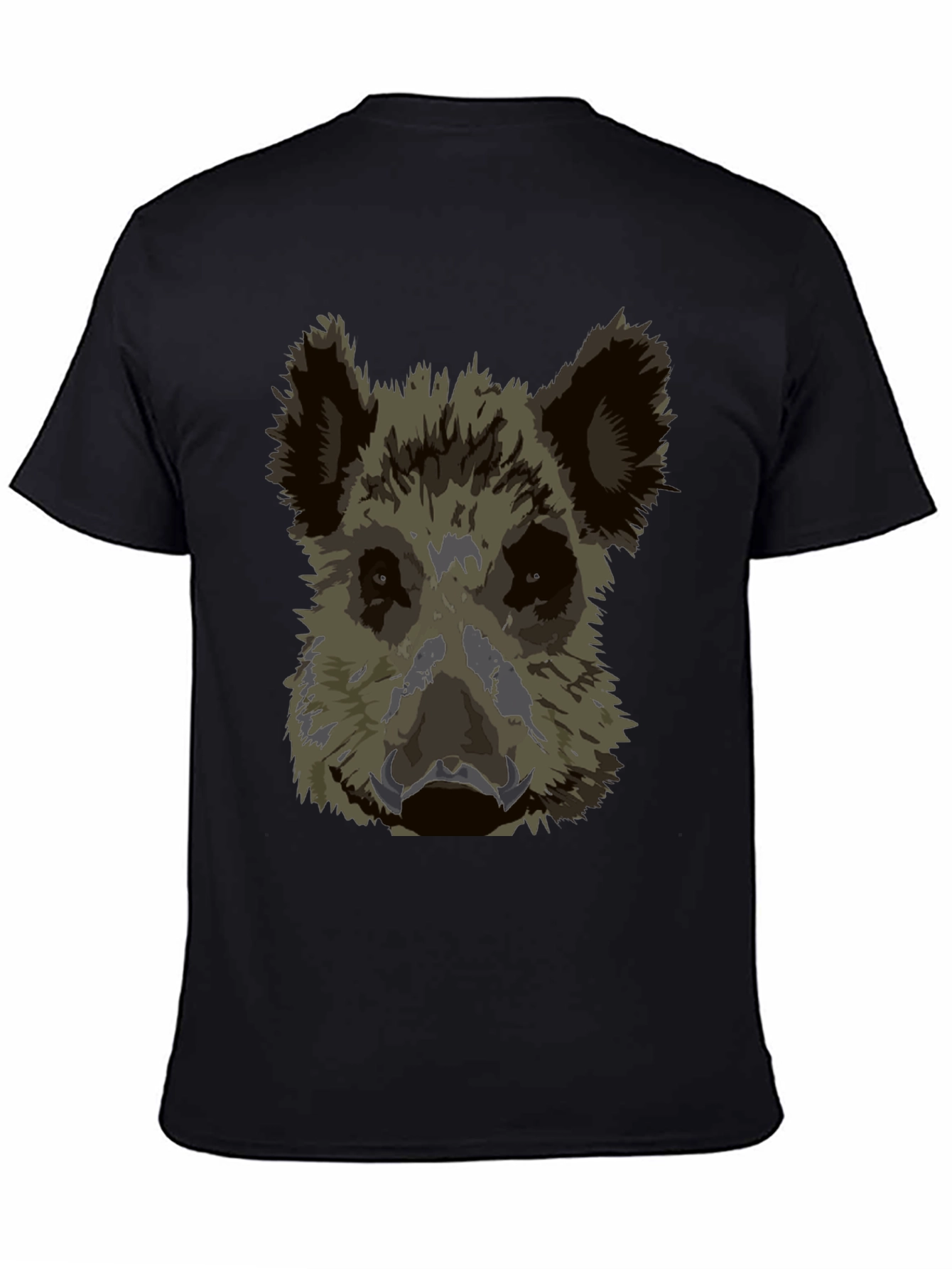 Wild Boar Graphic Tee - Black Cotton T-Shirt
