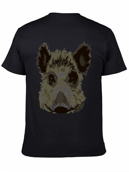 Wild Boar Graphic Tee - Black Cotton T-Shirt