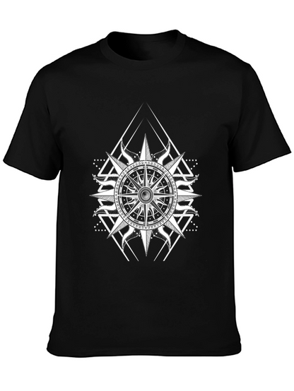 Nautical Compass Graphic Black T-Shirt