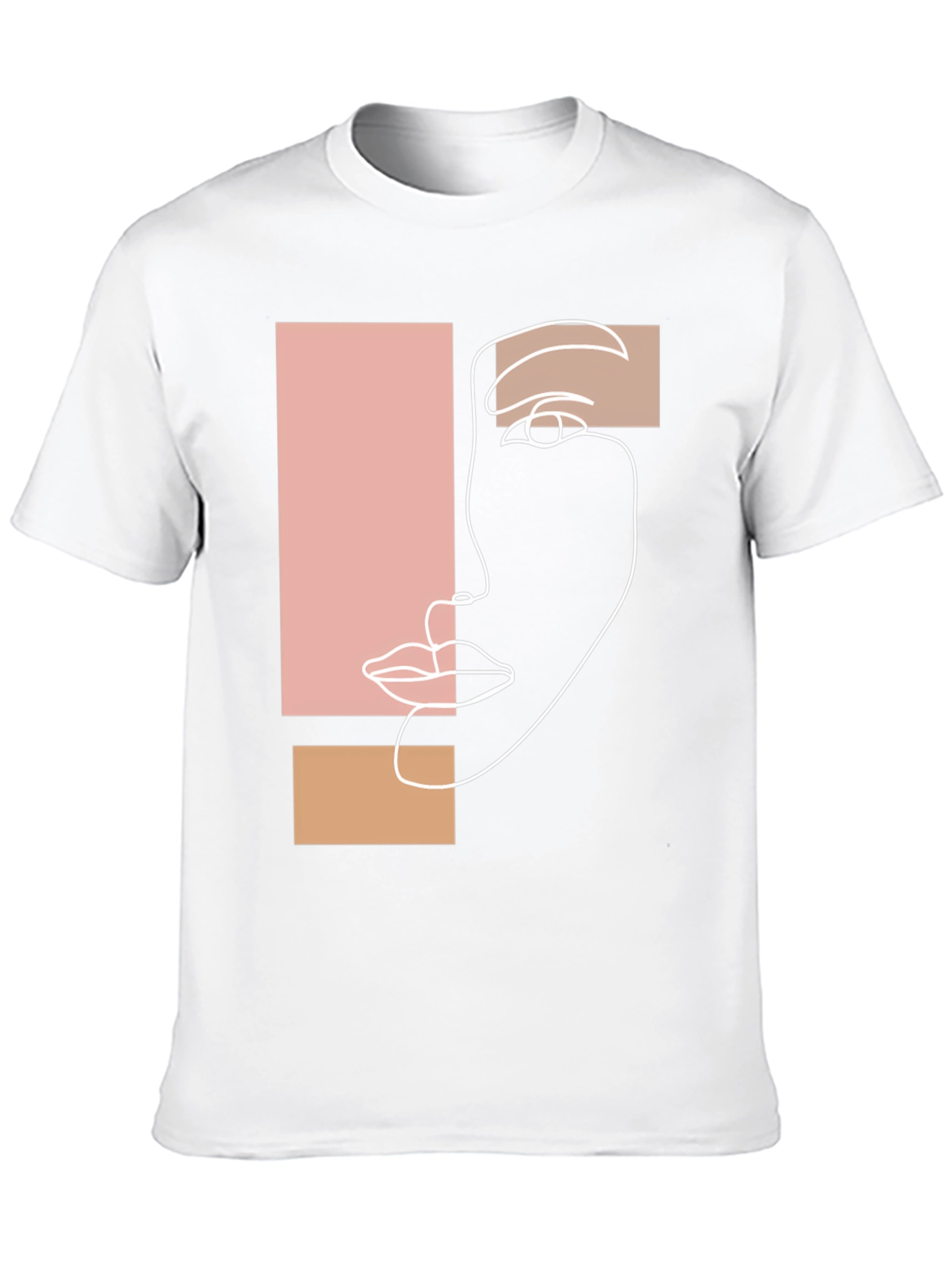 Abstract Face Graphic Tee - Minimalist Style