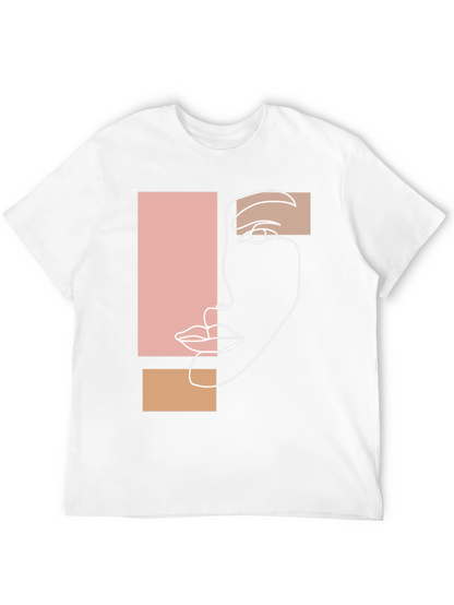 Abstract Face Graphic Tee - Minimalist Style