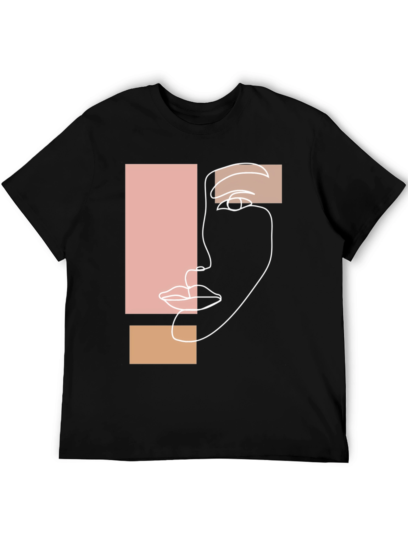 Abstract Face Graphic Tee - Minimalist Style
