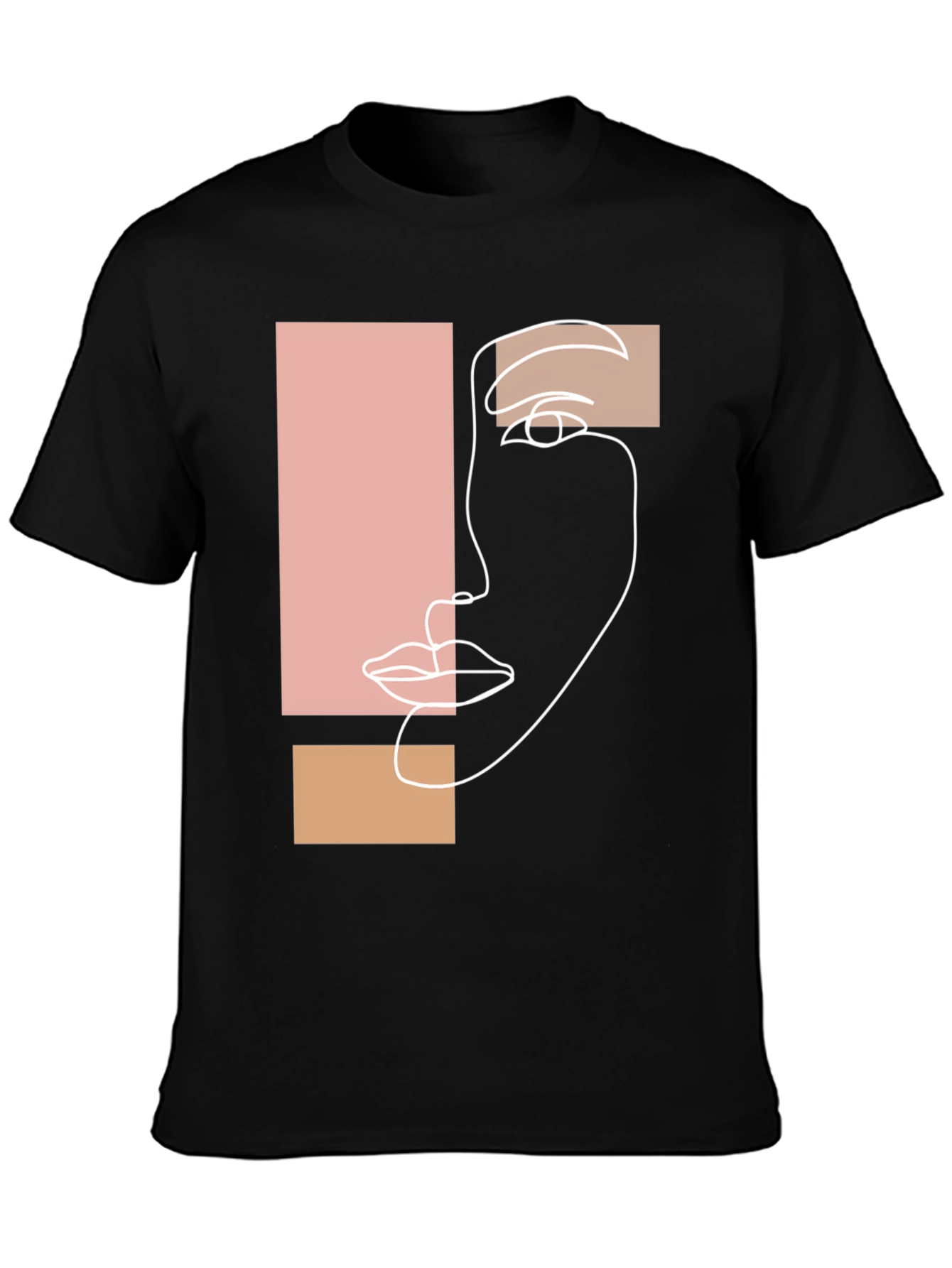 Abstract Face Graphic Tee - Minimalist Style