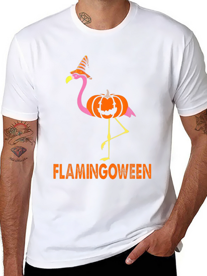 Flamingoween T-Shirt - Halloween Flamingo Pumpkin Witch Hat
