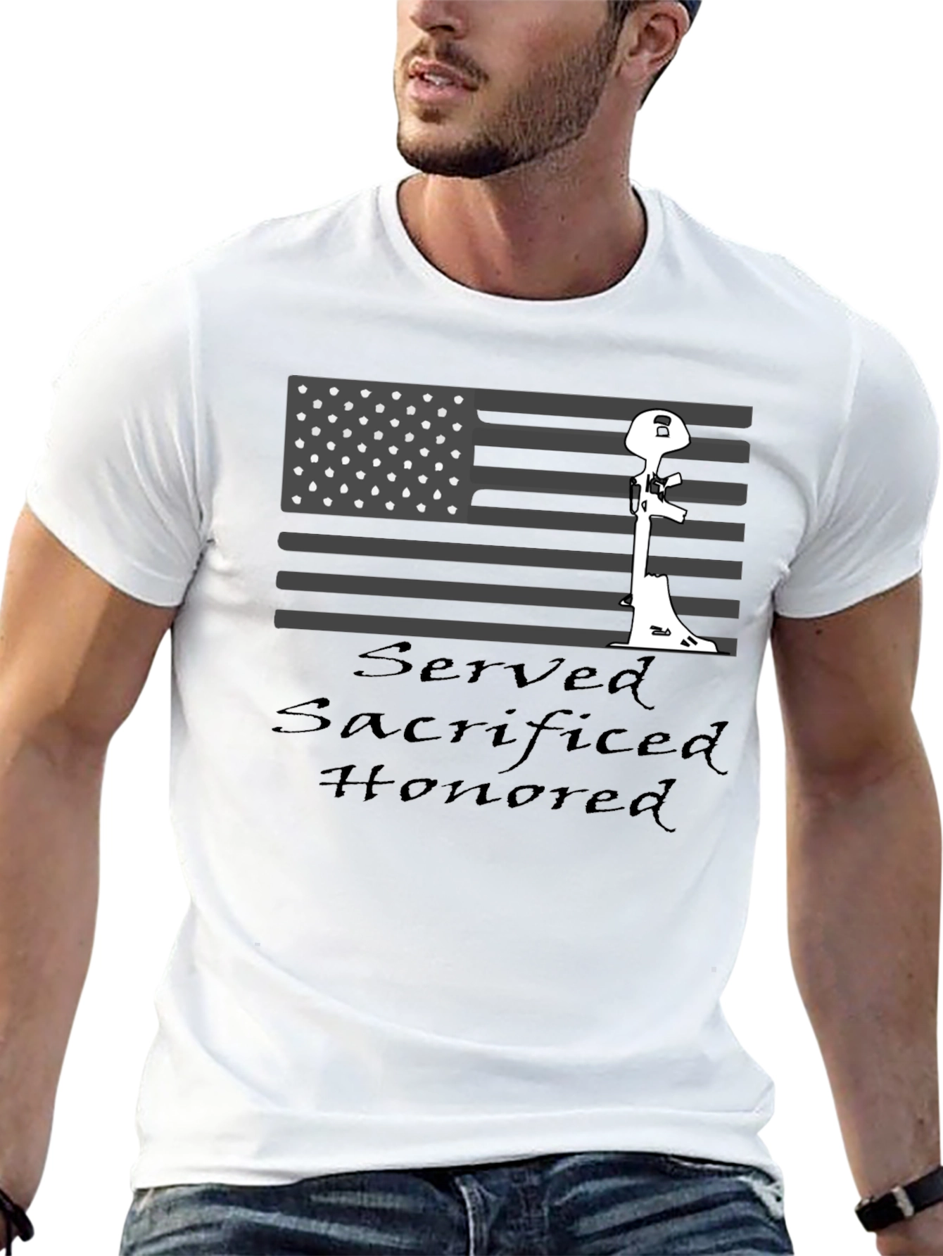 Served Sacrificed Honored Patriotic T-Shirt