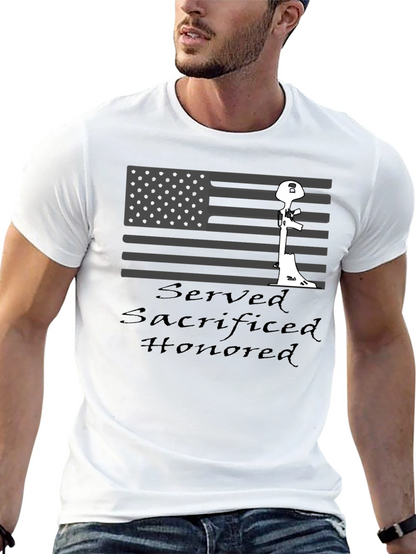 Served Sacrificed Honored Patriotic T-Shirt