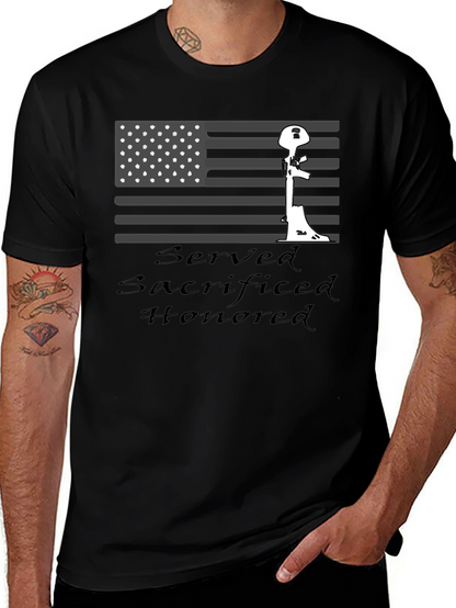 Served Sacrificed Honored Patriotic T-Shirt