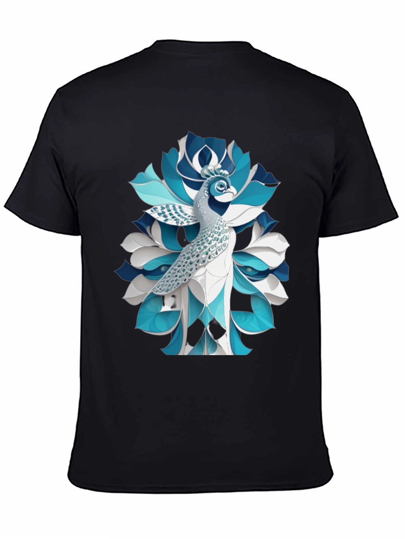 Peacock Graphic Tee - Unique Bird Art