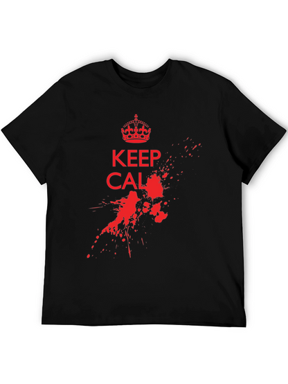 Keep Calm T-Shirt - Red Ink Splatter Graphic Tee