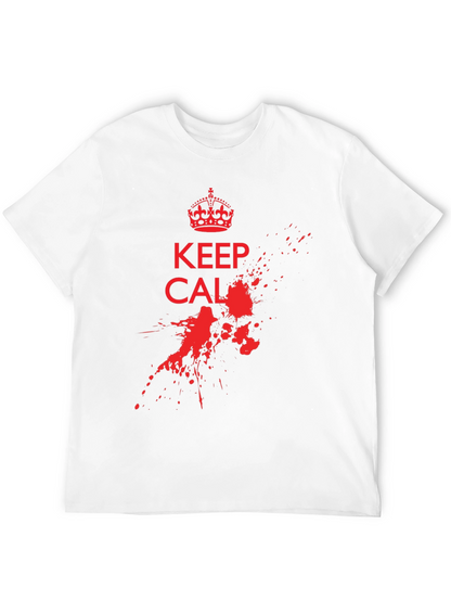 Keep Calm T-Shirt - Red Ink Splatter Graphic Tee
