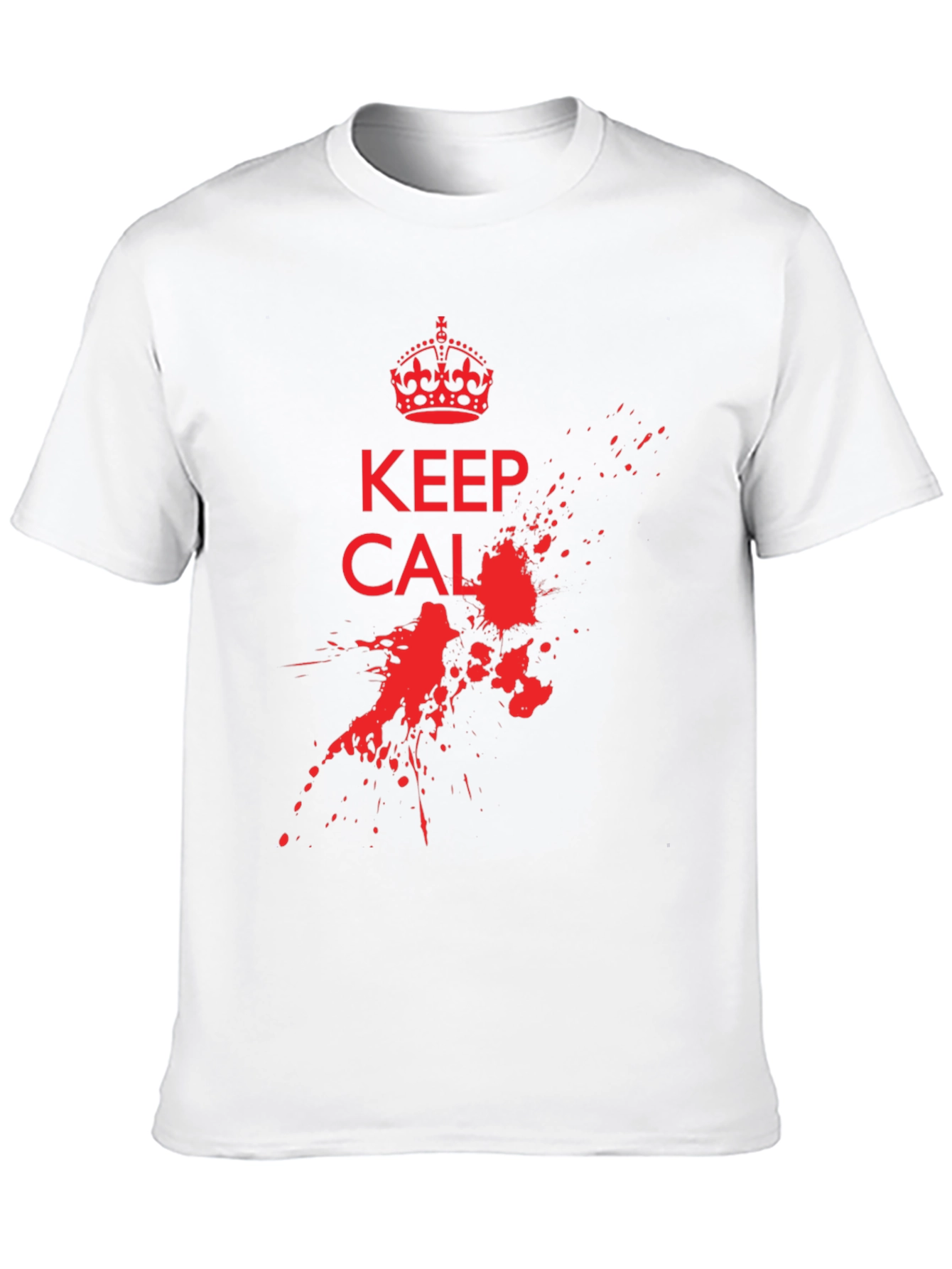 Keep Calm T-Shirt - Red Ink Splatter Graphic Tee