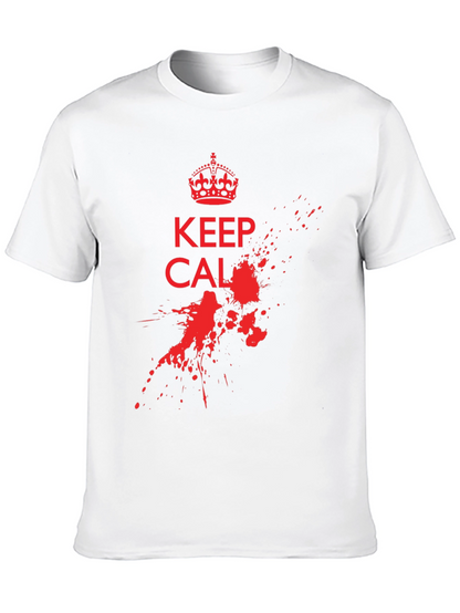 Keep Calm T-Shirt - Red Ink Splatter Graphic Tee