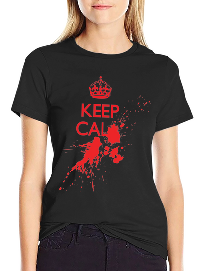 Keep Calm T-Shirt - Red Ink Splatter Graphic Tee