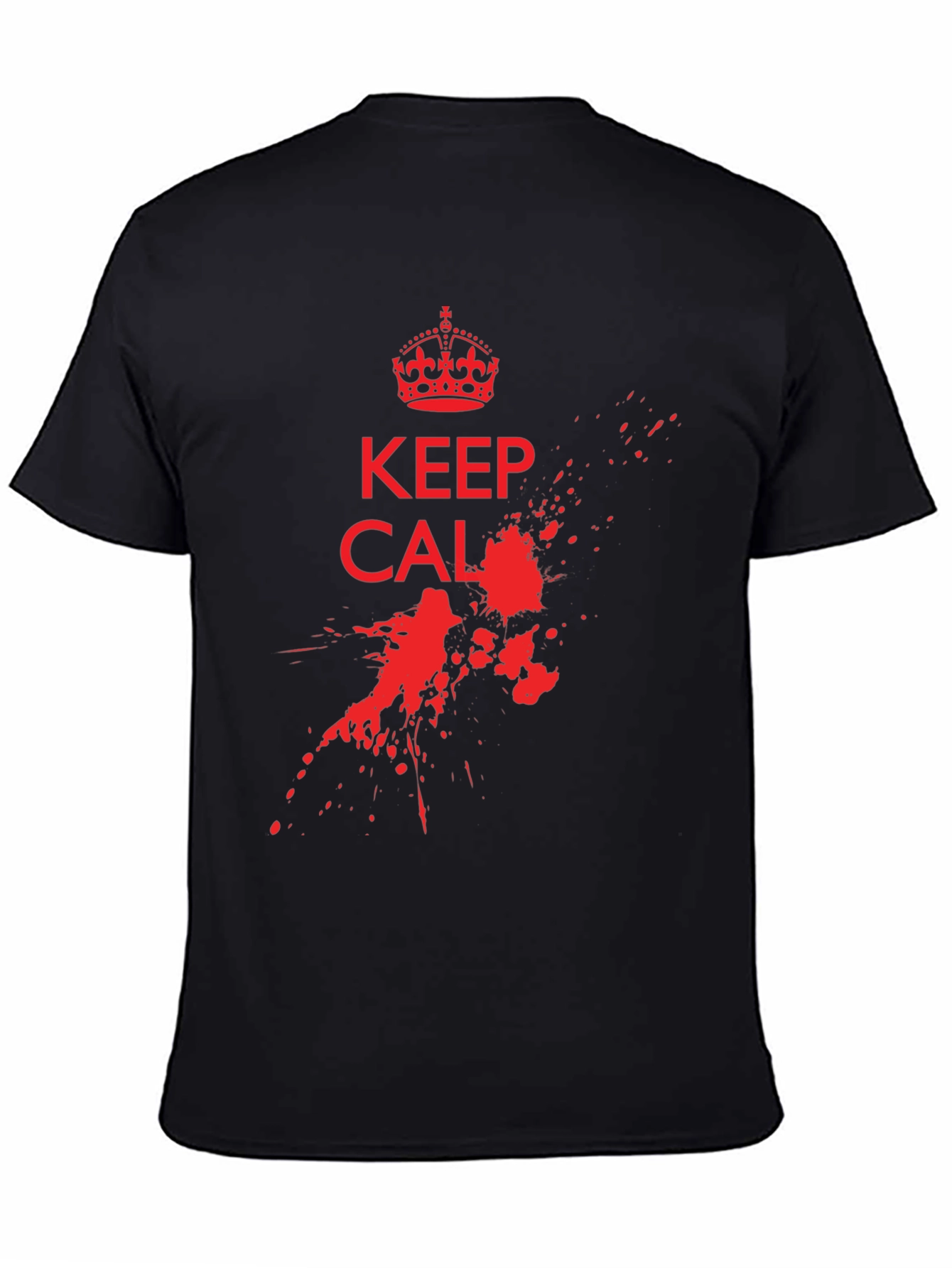 Keep Calm T-Shirt - Red Ink Splatter Graphic Tee
