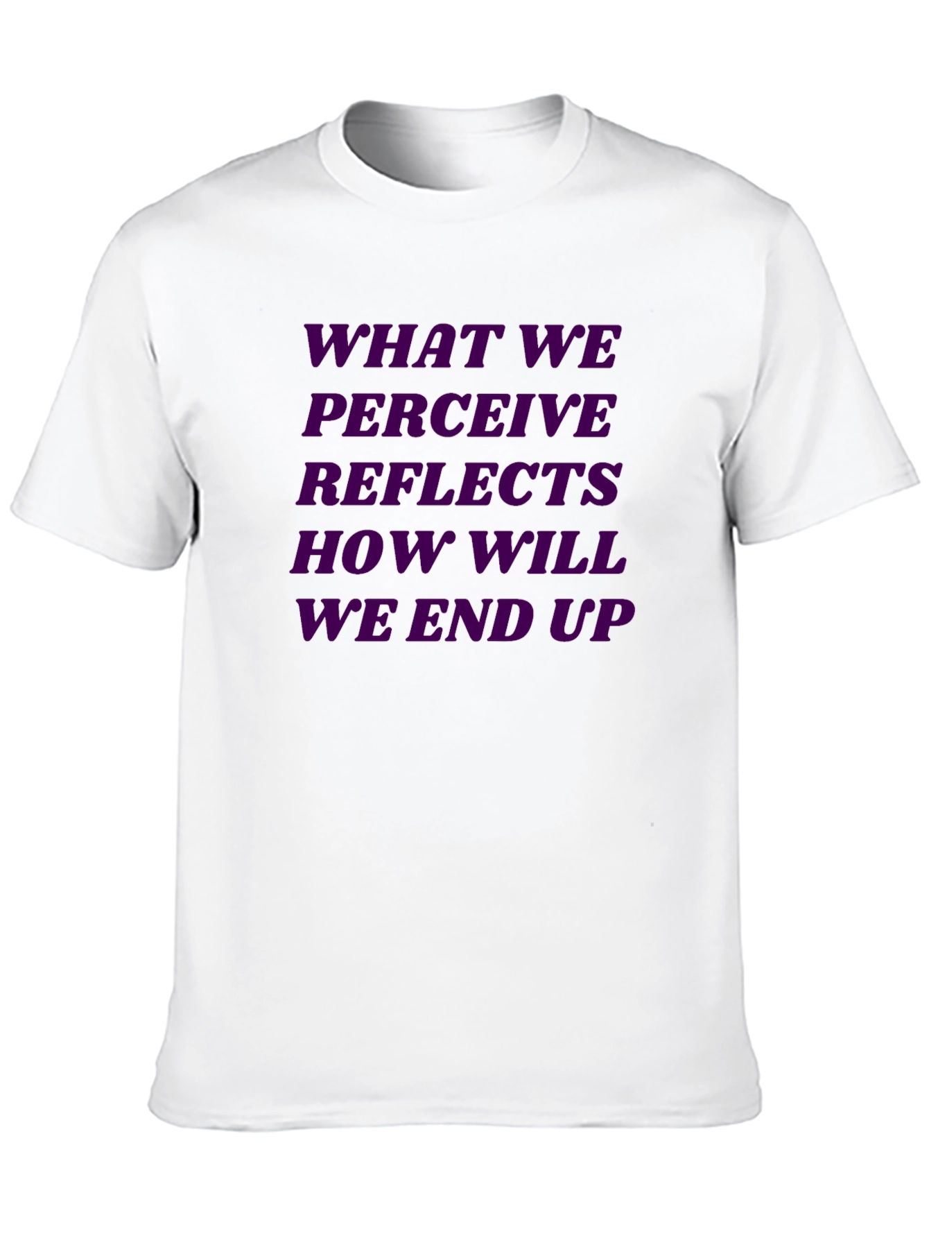 Purple Reflective Quote Graphic Black Tee