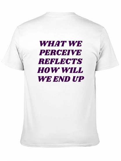 Purple Reflective Quote Graphic Black Tee