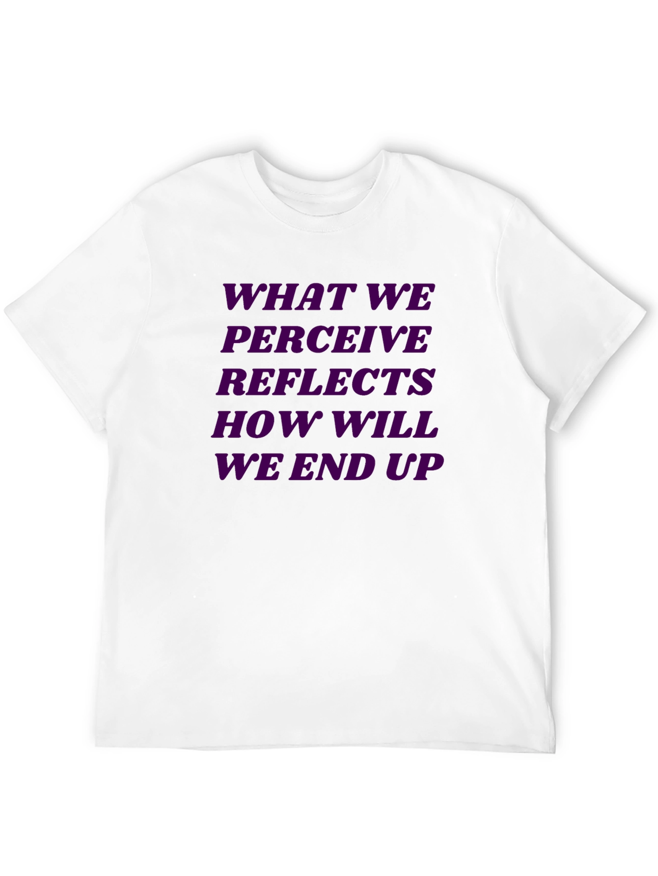 Purple Reflective Quote Graphic Black Tee