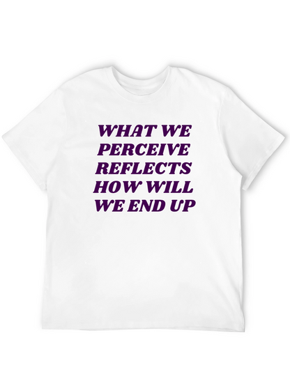 Purple Reflective Quote Graphic Black Tee