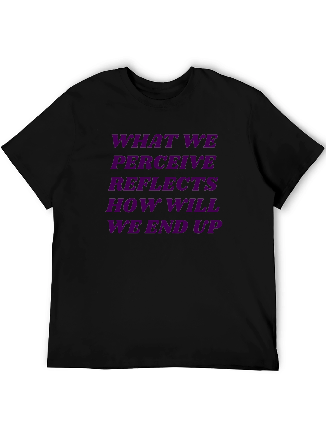 Purple Reflective Quote Graphic Black Tee