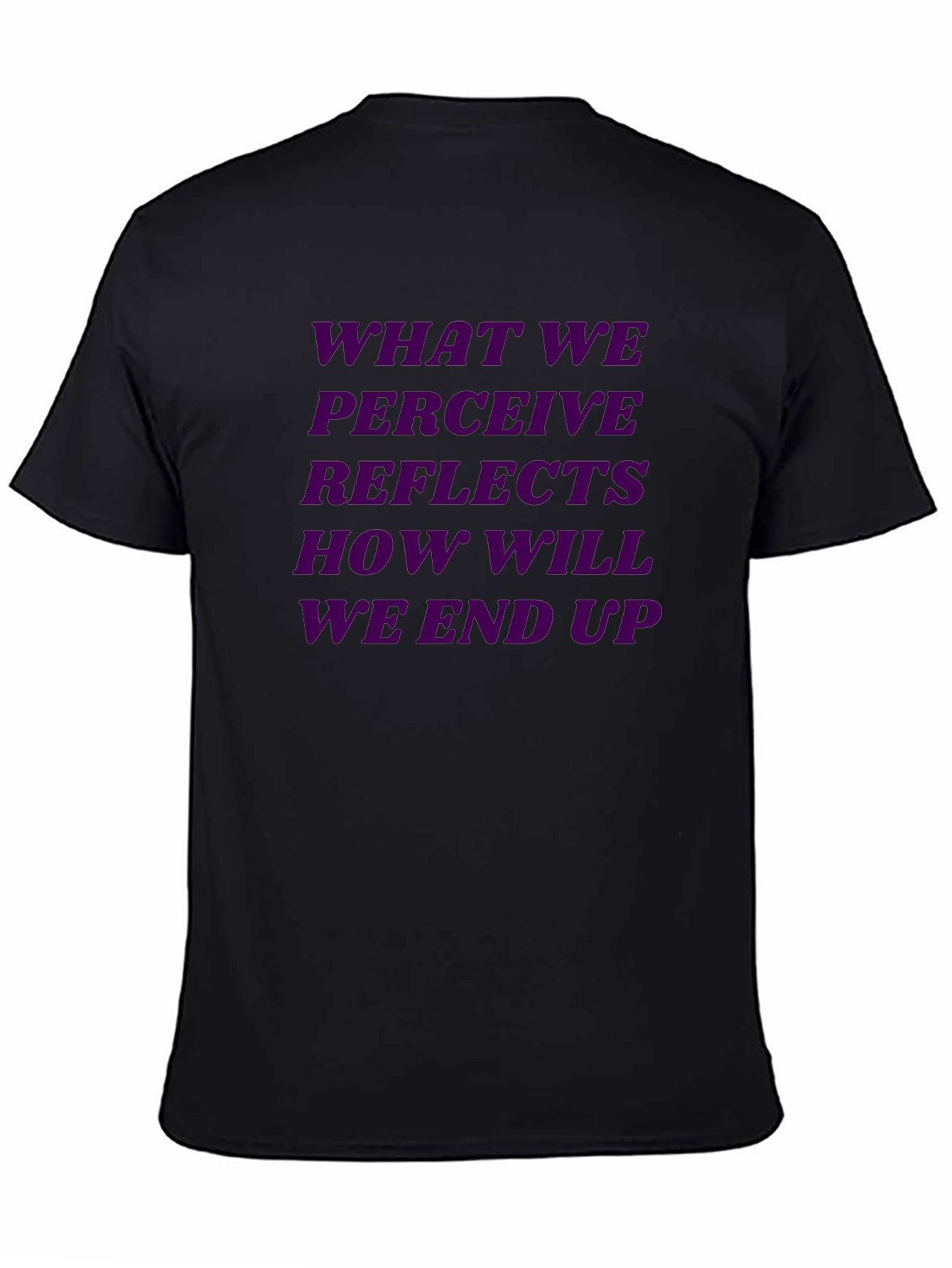 Purple Reflective Quote Graphic Black Tee