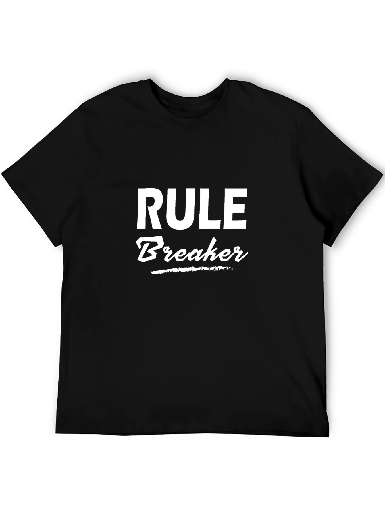 Rule Breaker Graphic Tee - Black Cotton T-Shirt