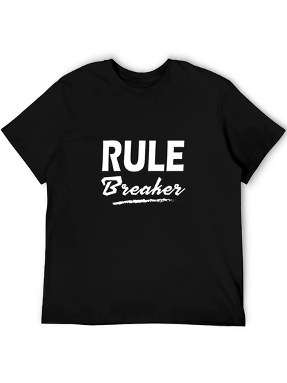 Rule Breaker Graphic Tee - Black Cotton T-Shirt