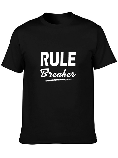 Rule Breaker Graphic Tee - Black Cotton T-Shirt