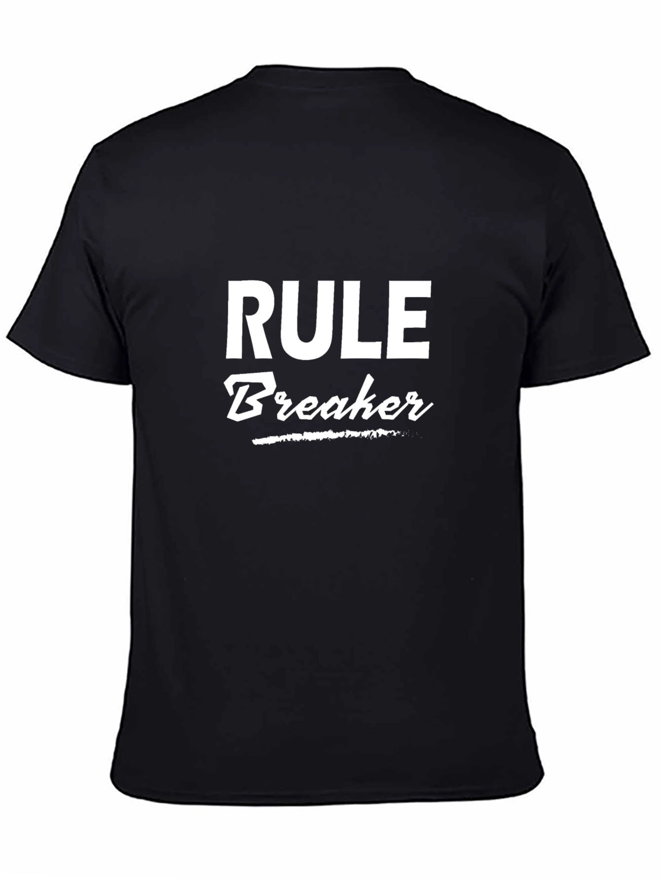 Rule Breaker Graphic Tee - Black Cotton T-Shirt