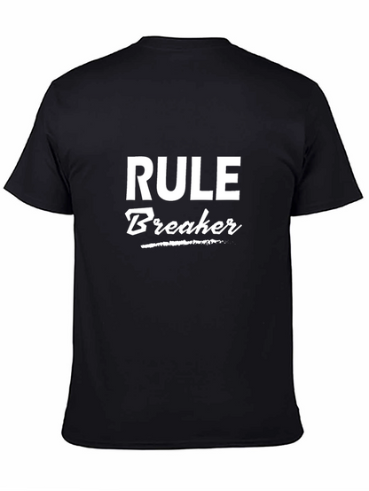 Rule Breaker Graphic Tee - Black Cotton T-Shirt