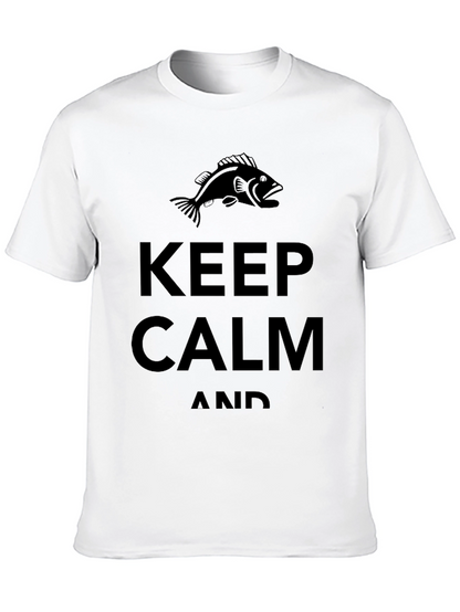 Keep Calm and Bass Fish Black T-Shirt