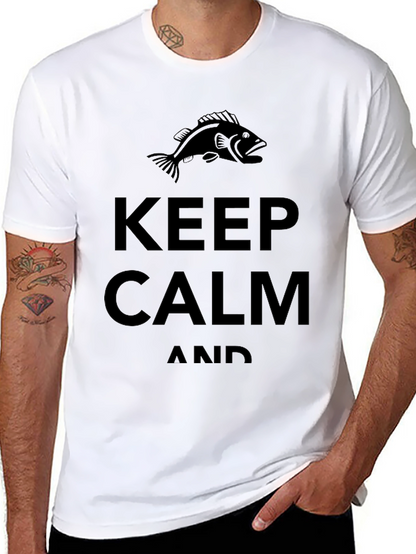 Keep Calm and Bass Fish Black T-Shirt
