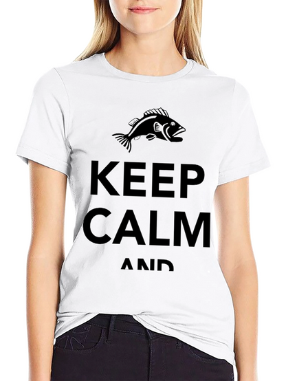 Keep Calm and Bass Fish Black T-Shirt