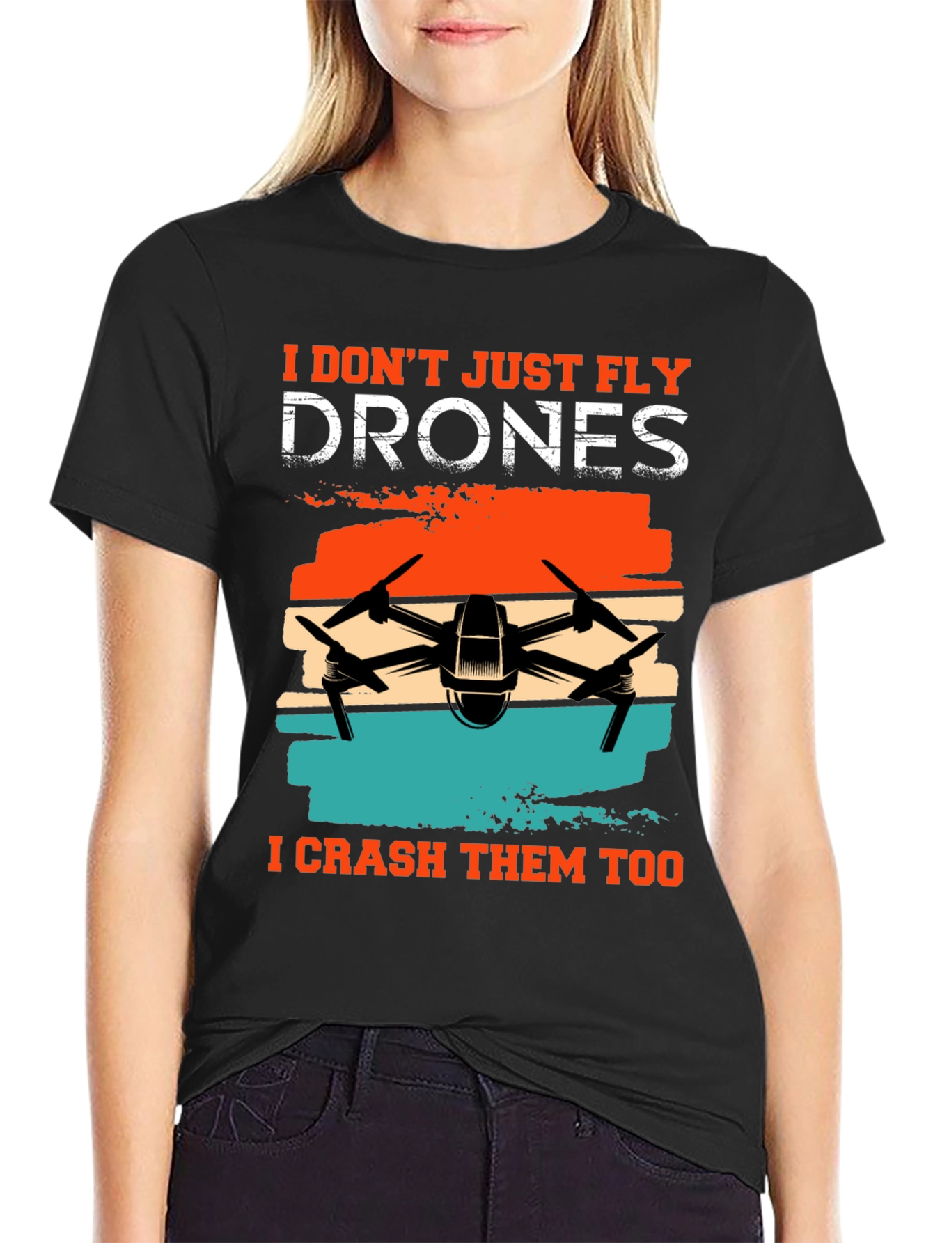 Drone Enthusiast T-Shirt - Fly & Crash
