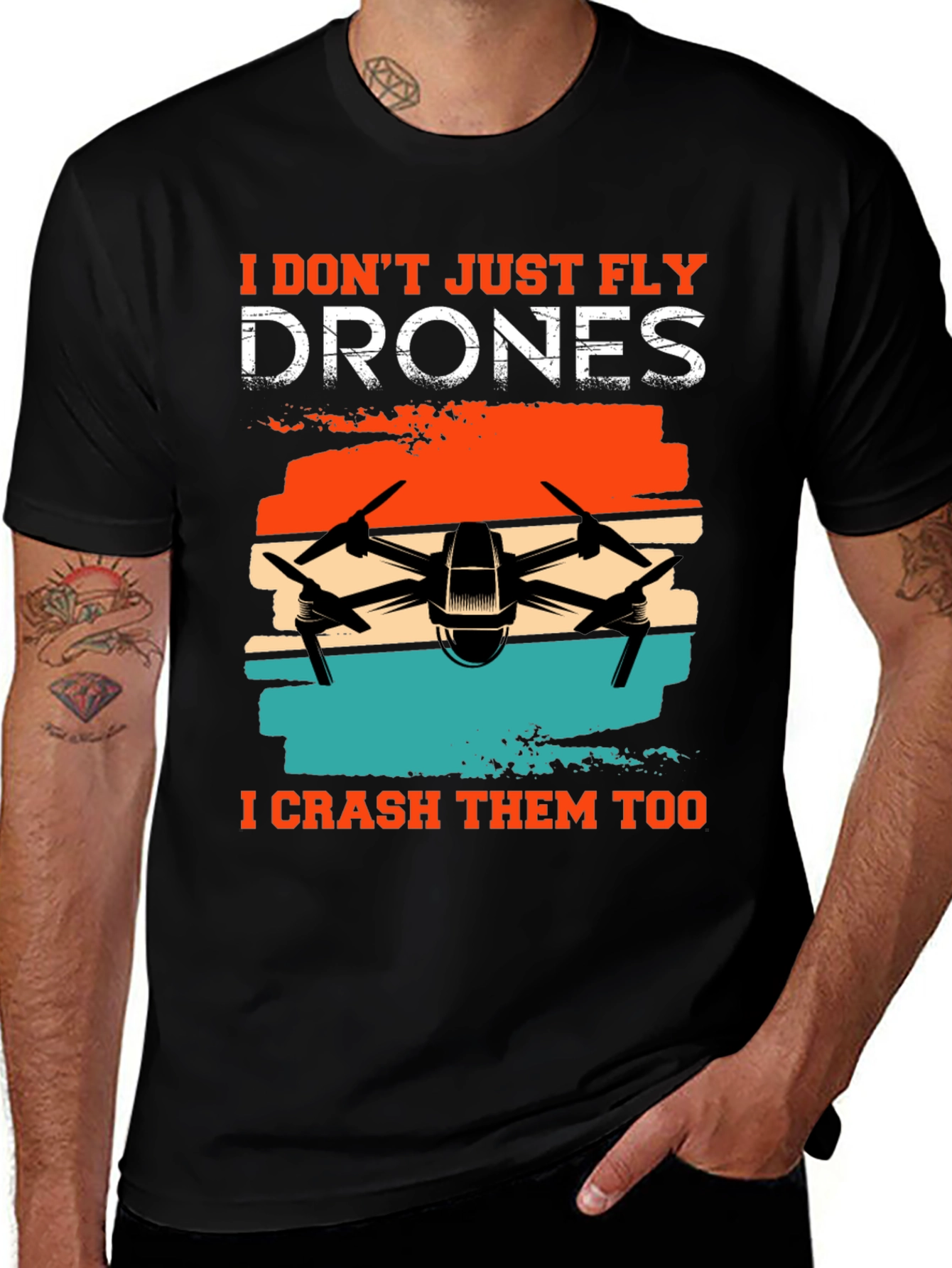Drone Enthusiast T-Shirt - Fly & Crash