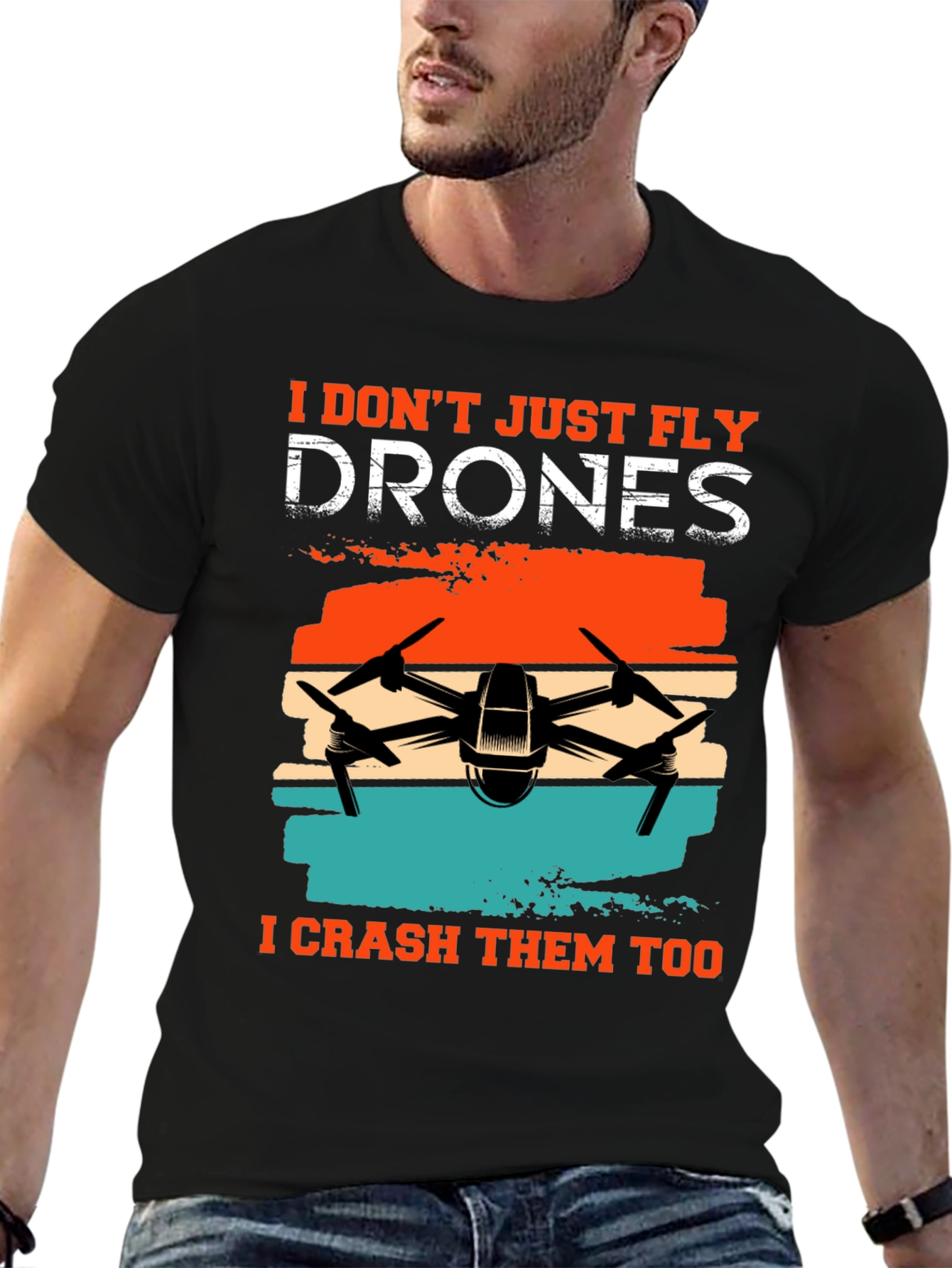 Drone Enthusiast T-Shirt - Fly & Crash