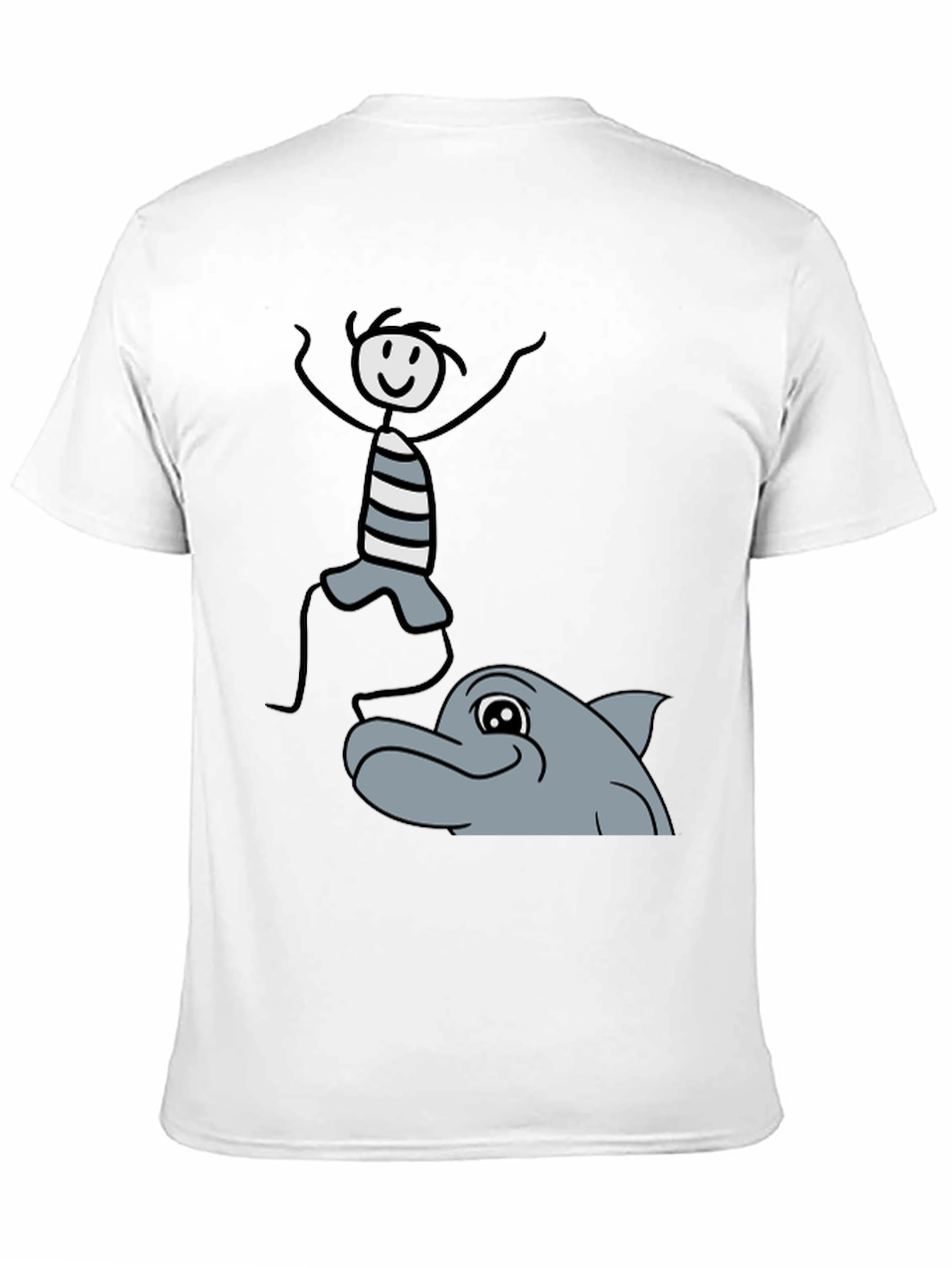 Stick Figure & Dolphin Graphic Tee - Unisex