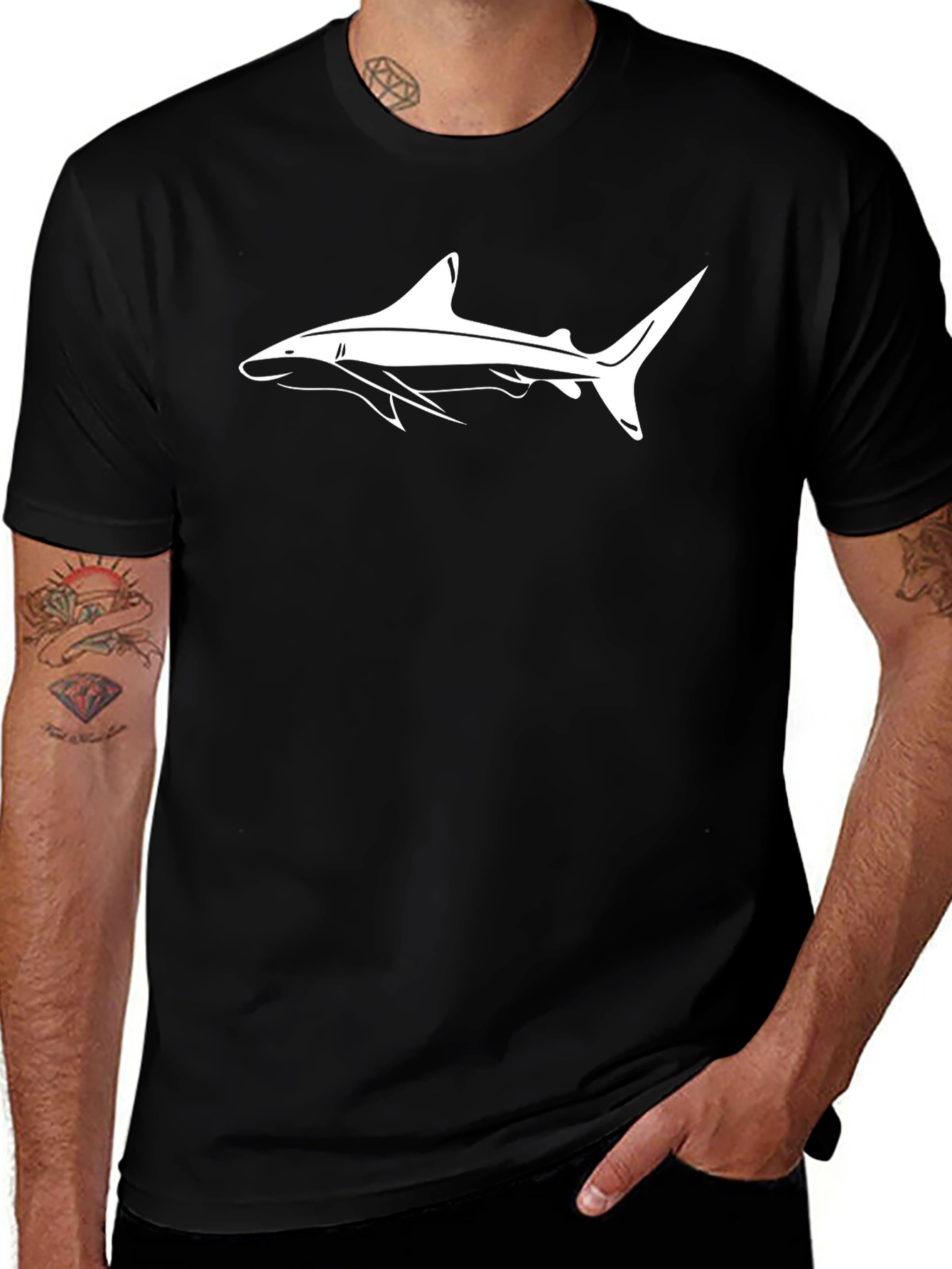 Shark Graphic Tee - Cool Black T-Shirt