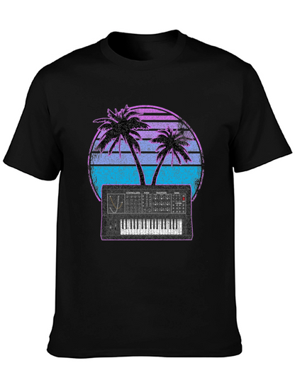 Synthwave Sunset Synthesizer T-Shirt